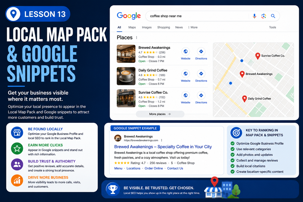 Lesson 13: Local Map Pack/Google Snippets