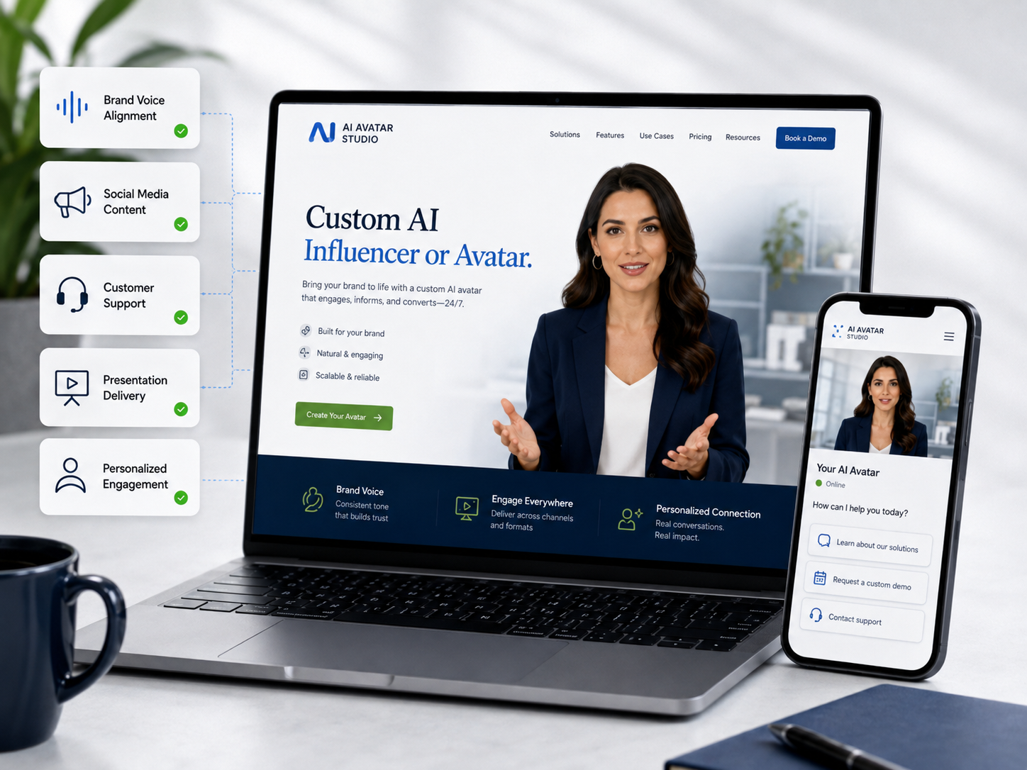 Custom AI influencer and digital brand avatar