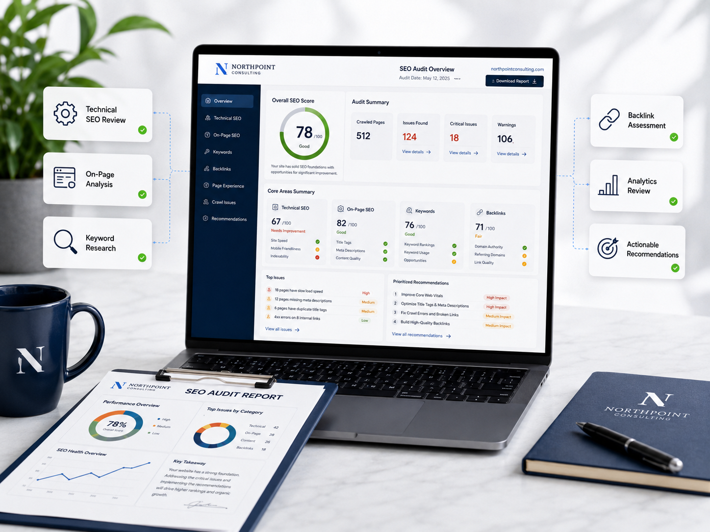 Website SEO audit and search analysis